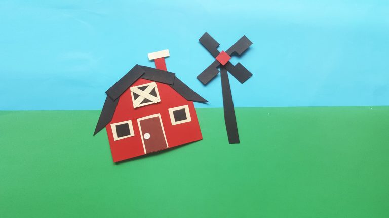 Paper Farm House Craft For Kids