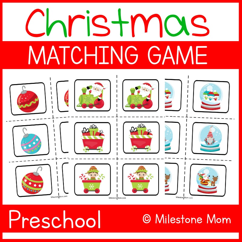Christmas Matching Game Milestone Mom