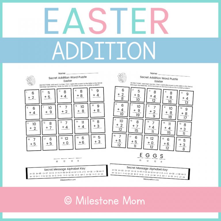 Easter Addition Word Puzzle