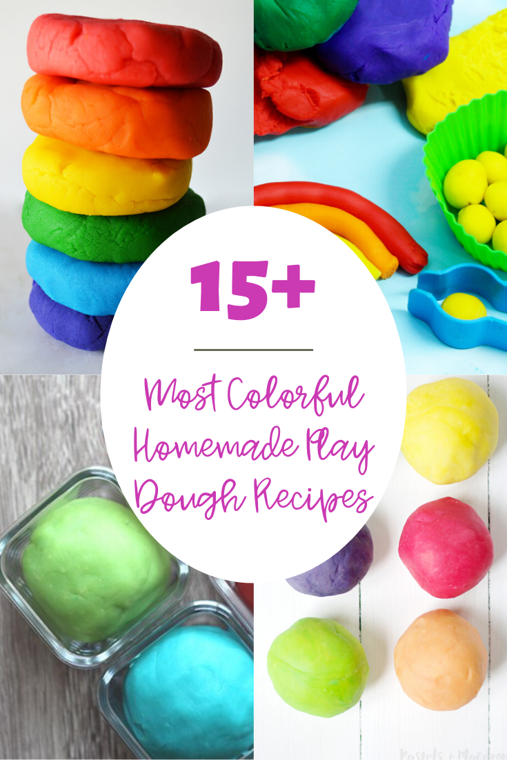 15+ Most Colorful Homemade Play Dough Recipes